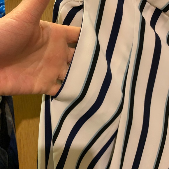 ZARA. White And Blue Trouser Pants - Picture 7 of 9